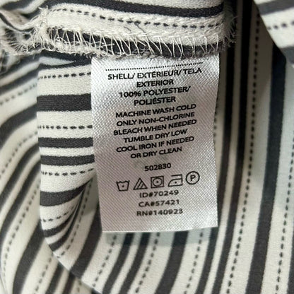 Loft Women’s Sleeveless Ruffle Striped Blouse Black White Size Medium EUC Girly