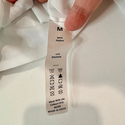 Halara Women’s Long Sleeve Cropped Corset Top Snow White Size Medium NWT Summer Girly