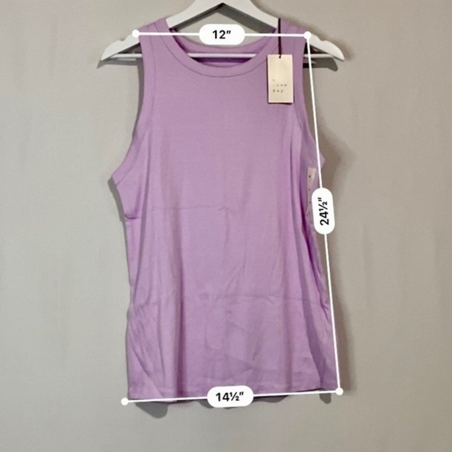 A New Day Women’s Basic Ribbed Tank Top Purple NWT Classic Staple Cute Girly
