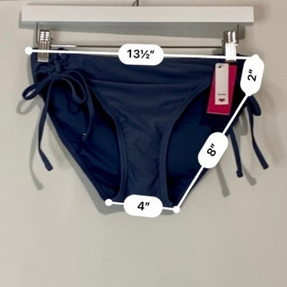 Xhilaration Women's Indigo Blue Cheeky Side Tie Bikini Bottom Size Large NWT