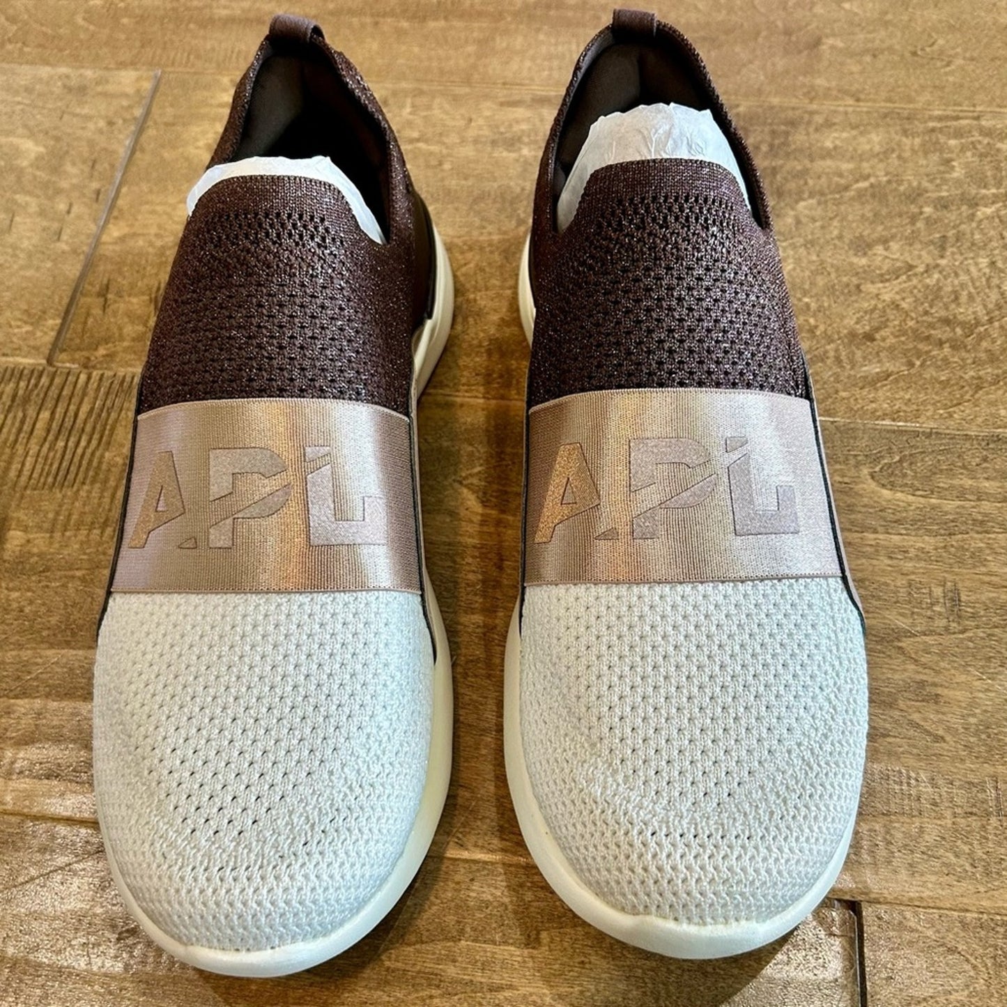 APL Women’s TechLoom Bliss Shoes Metallic Brown Tan White Size 6.5 Brand New