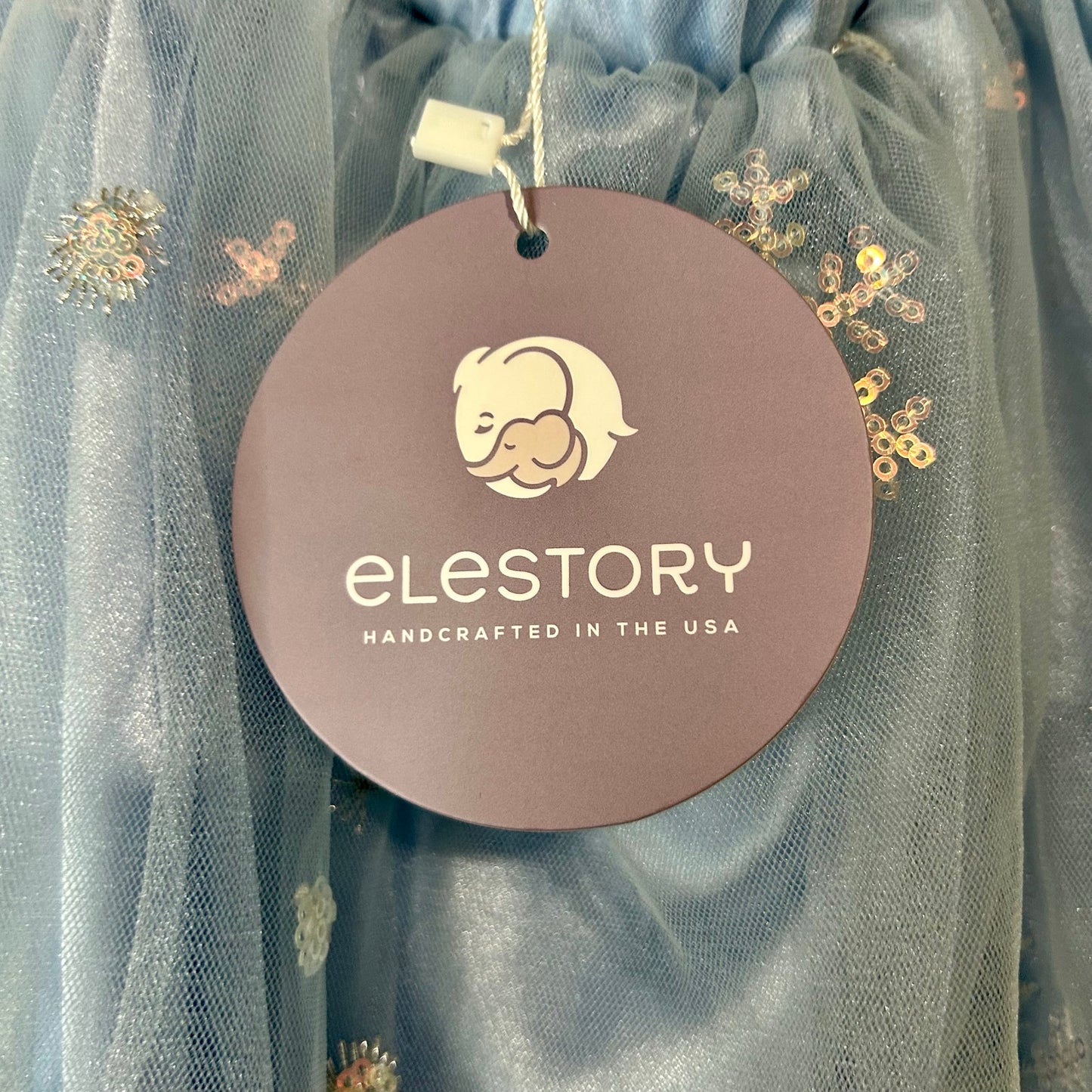 EleStory Toddler Girls Winter Snowflake Tie Tulle Dress Blue Size 18-24 M NWT