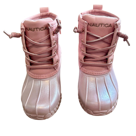 Nautica Girls Truett Toddler Duck Boots Pink Shimmer Size 8 NEW Cute Girly Fall