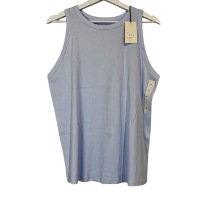 A New Day Women’s Basic Ribbed Tank Top Airy Blue NWT Cute Girly Casual Summer