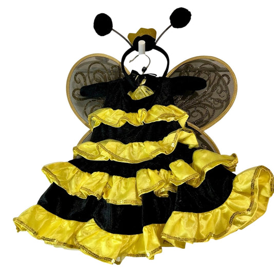 Fairy Dust Toddler Girl Bumble Bee Costume Wings Crown Black Yellow Size 2T EUC