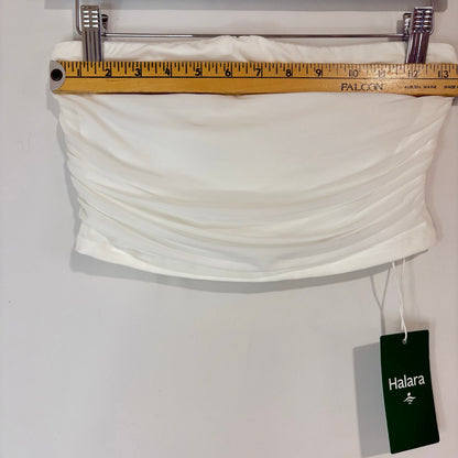 Halara Women’s Ruched Bandeau Tube Top White Size Small NWT Summer Feminine Girly