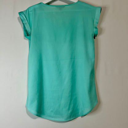 Express Women’s Cap Sleeve Blouse Teal Size XS EUC FLAW Professional Girly Cute