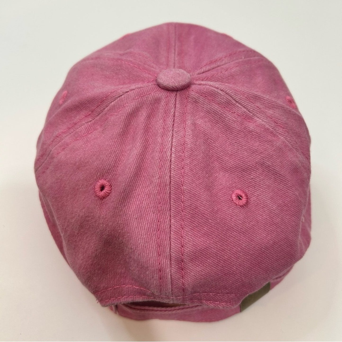 Salty Embroidered Vintage Washed Cotton Baseball Cap Hat Pink White NEW Girly