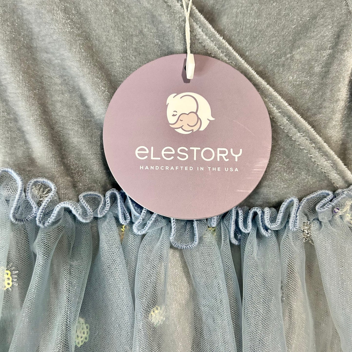 EleStory Toddler Girls Story Ballroom Dress Blue 18-24M NWT Velour Snowflake