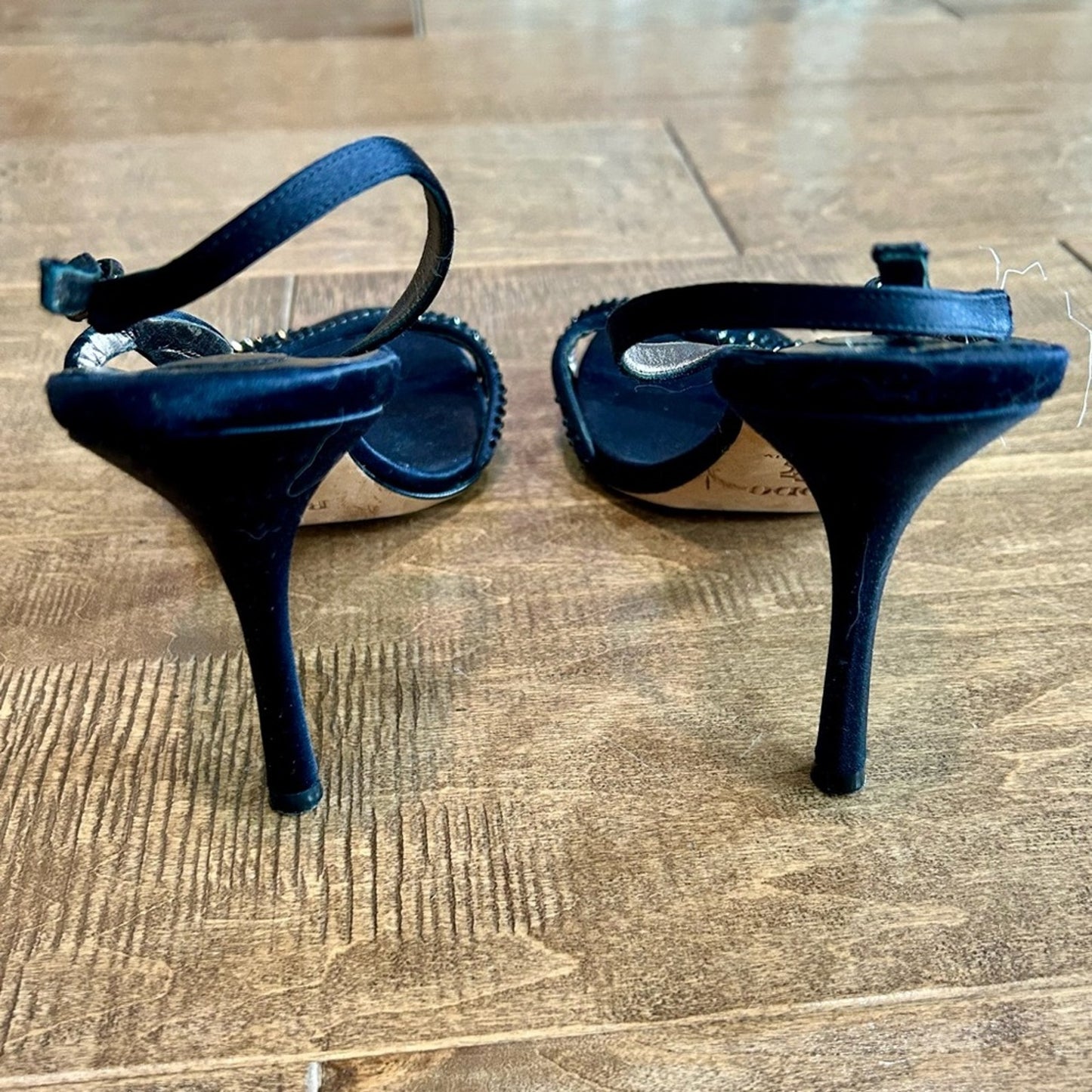 Rodo Women’s Rhinestone Strappy High Heels Black Size 39 Used Evening Formal