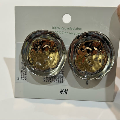 H&M Women’s Gold & Silver Hammered Layered Recycled Zinc NWT Cute Girly Stylish