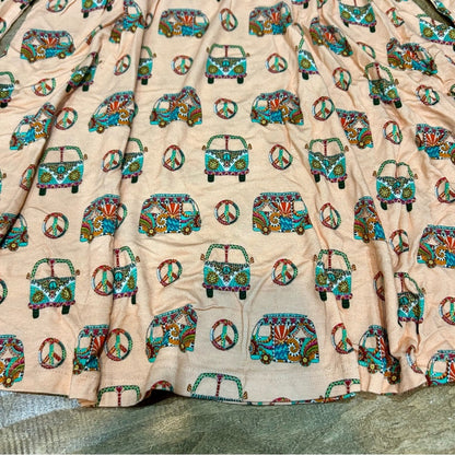 Dream Jamms Girls Hippie Camper Van Peace Twirl Dress Orange Size 4T NWT Cute