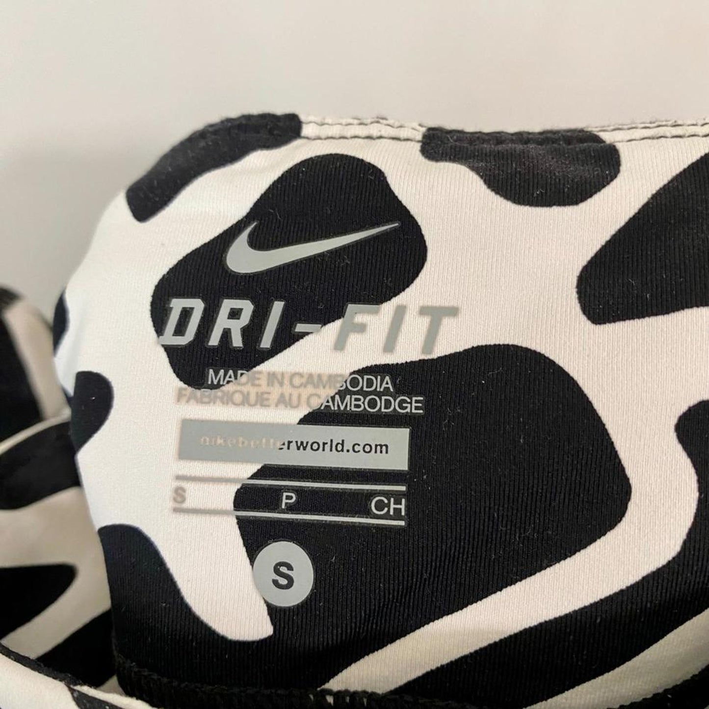 Nike Women’s Dri-Fit Leggings Black White Geometric Print Small EUC Activewear