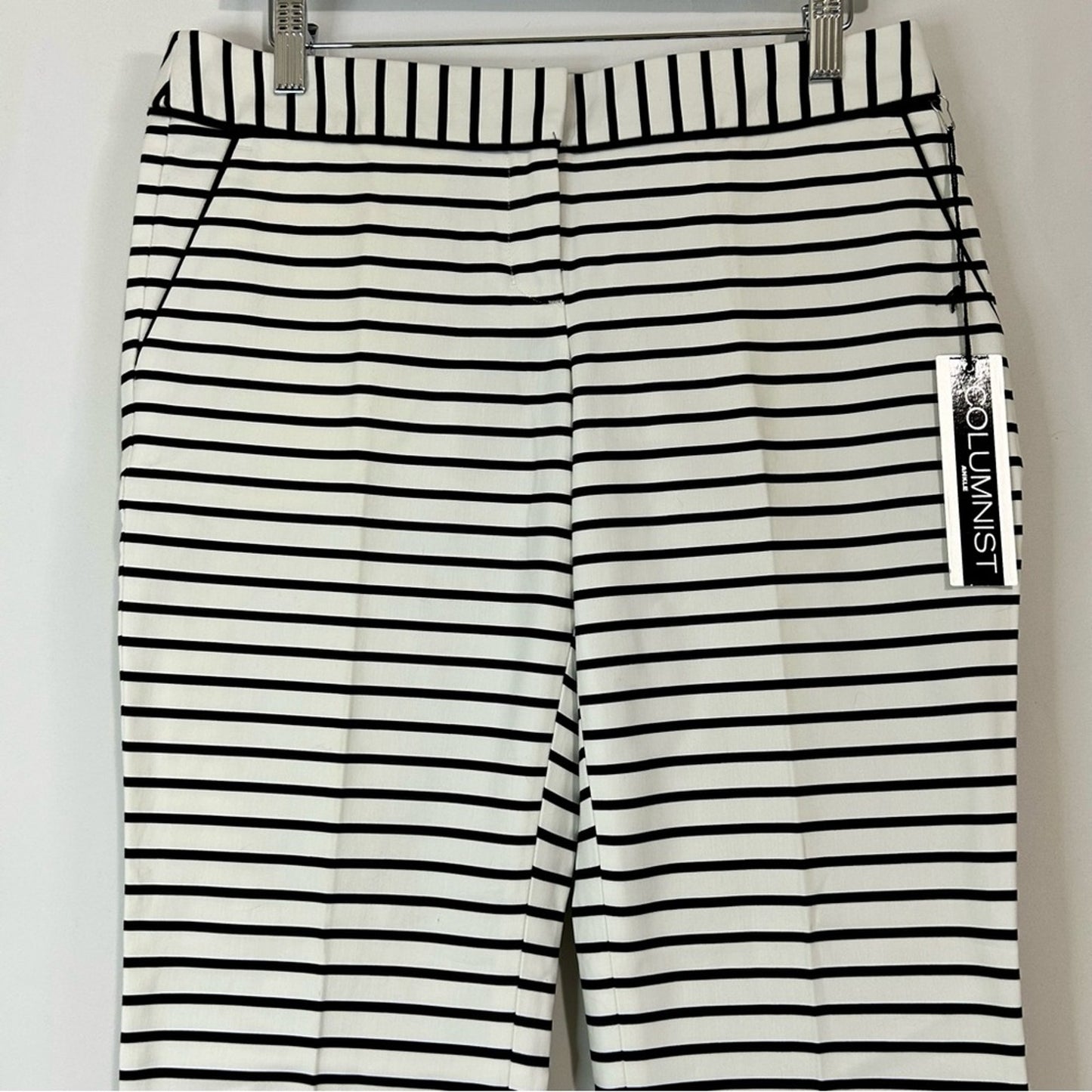 Express Women’s Columnist Ankle Dress Pant Black and White Striped Size 6 NWT