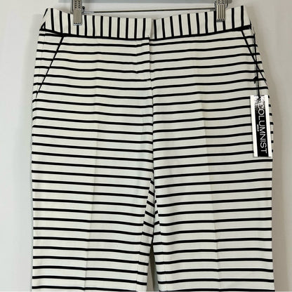Express Women’s Columnist Ankle Dress Pant Black and White Striped Size 6 NWT