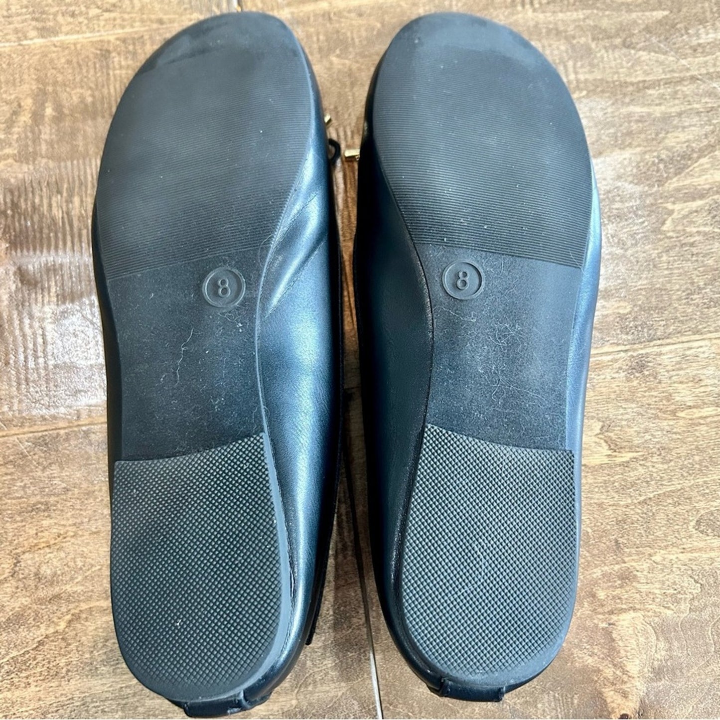 Women’s Ballet Flats with Tie with Gold Detail Black Size 8 EUC Girly Feminine