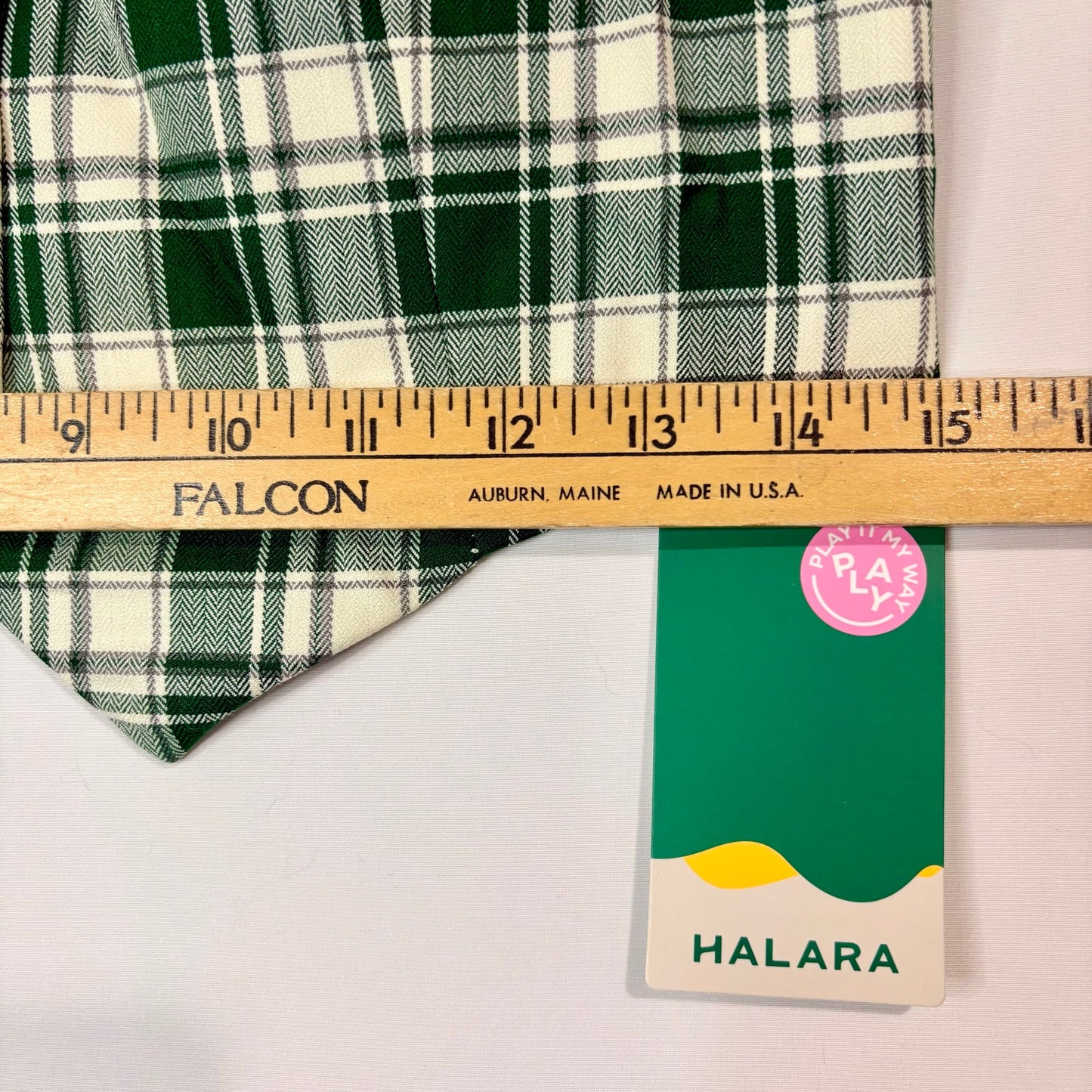 Halara Women’s Sleeveless Halter Plaid Button Up Vest Top Green Cream Size Small NWT