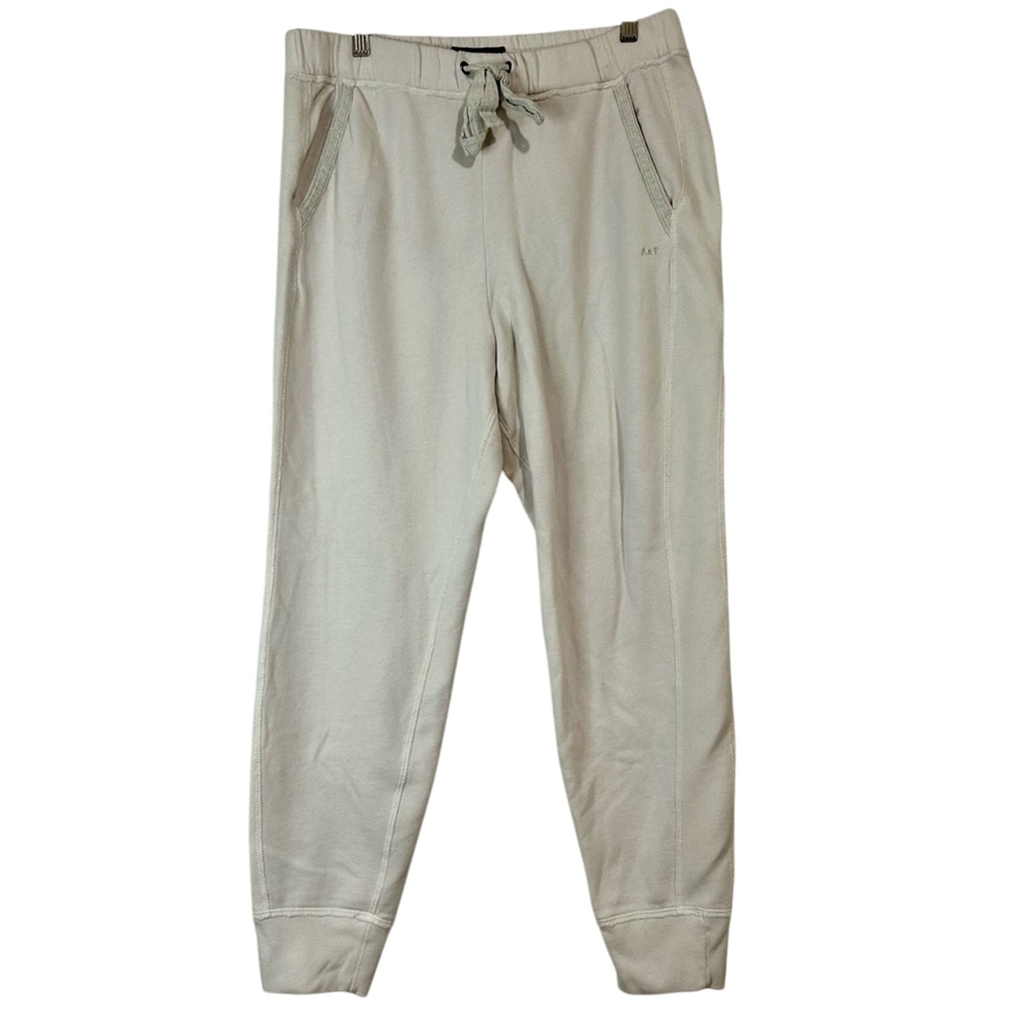 Abercrombie & Fitch Women’s Soft Fleece Jogger Pants Cream Size XL EUC Comfy