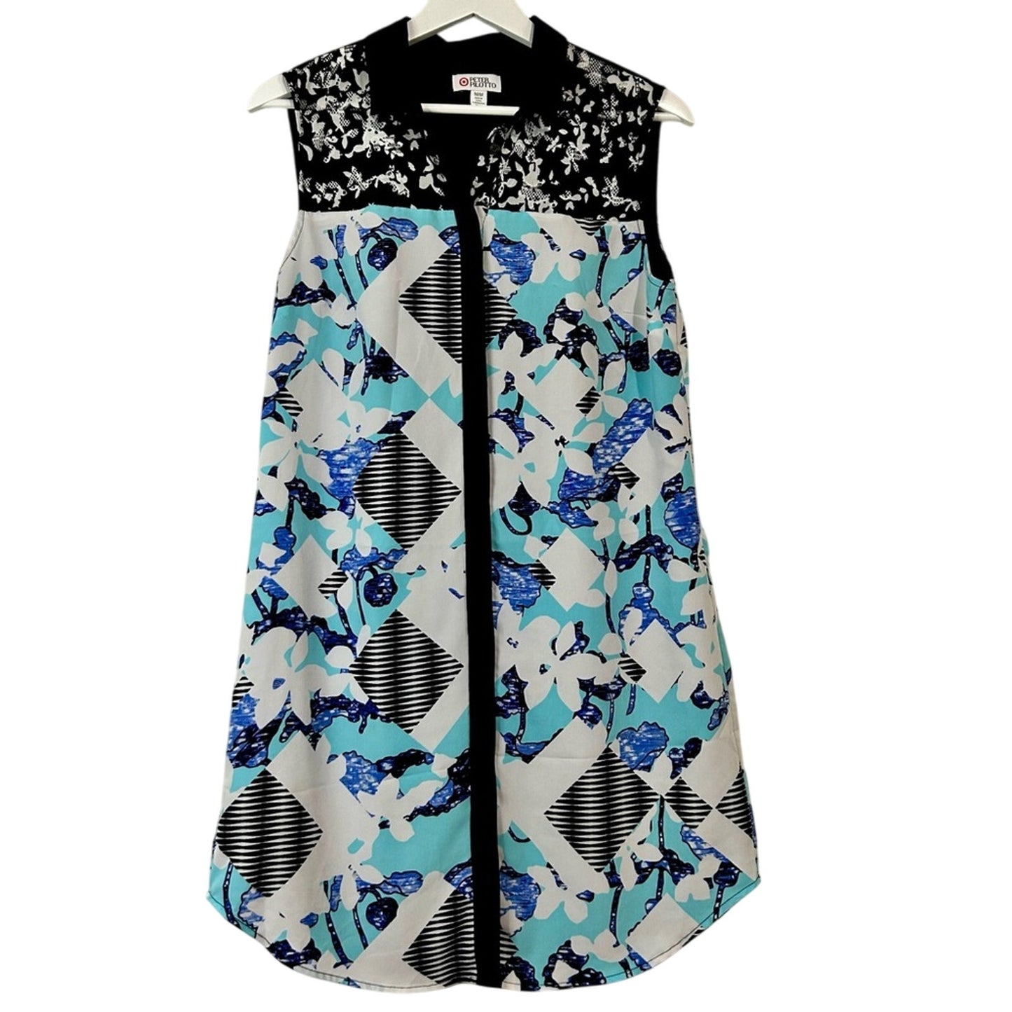 Peter Pilotto for Target Women’s Button Down Mini Dress Blue Black Size Medium