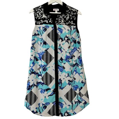 Peter Pilotto for Target Women’s Button Down Mini Dress Blue Black Size Medium
