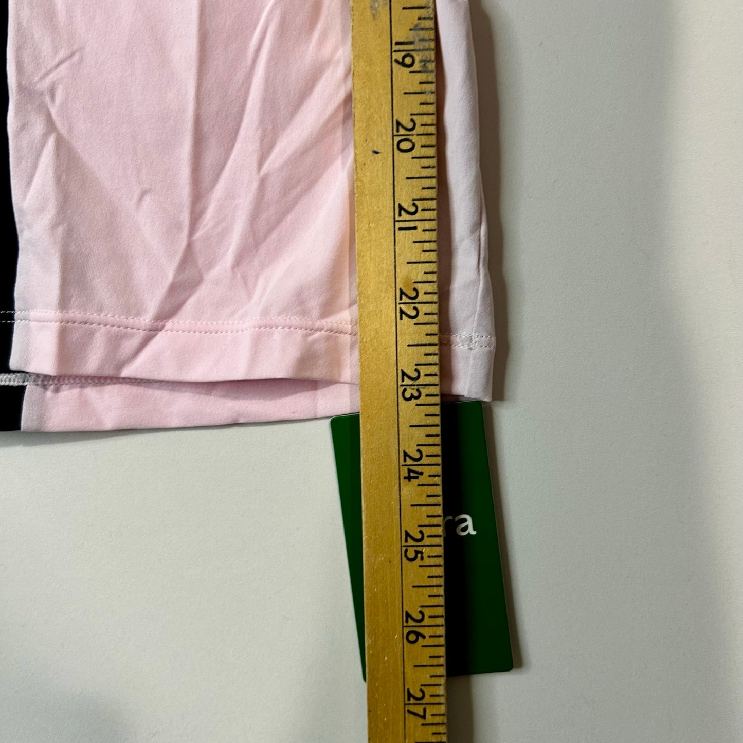 Halara Women’s V-Neck Athletic T-Shirt Pink Black Size Medium NWT Colorblock Polyester