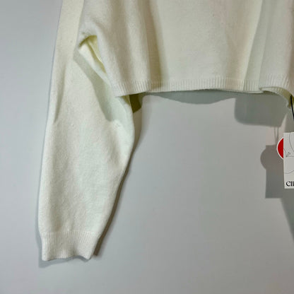 Cider Women’s Cropped Turtleneck Sweater White Size Small NWT Acrylic Nylon Viscose
