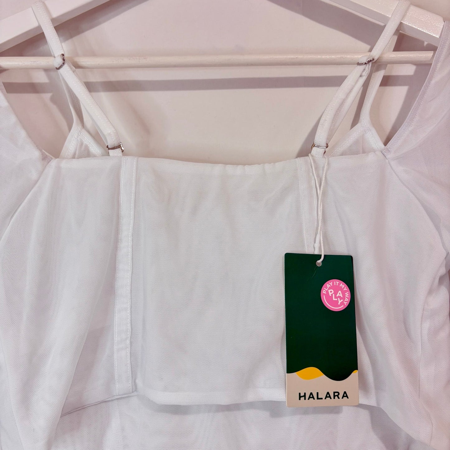 Halara Women’s Long Sleeve Cropped Corset Top Snow White Size Medium NWT Summer Girly