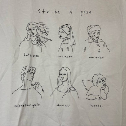 Universal Thread Women’s Strike a Pose Artist Short Sleeve Graphic Tee White NWT