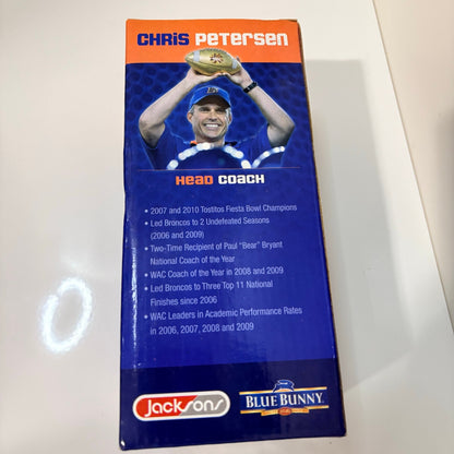 2010 Chris Petersen Boise State Broncos Coach Bobblehead Jacksons Blue Bunny NIB
