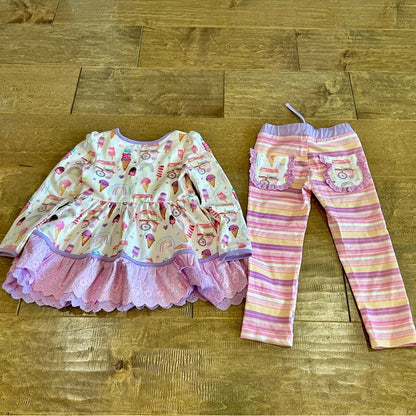 Liv + Stella Girls Long Sleeve Sweet Treats Playset Purple Pink NWOT Ice Cream