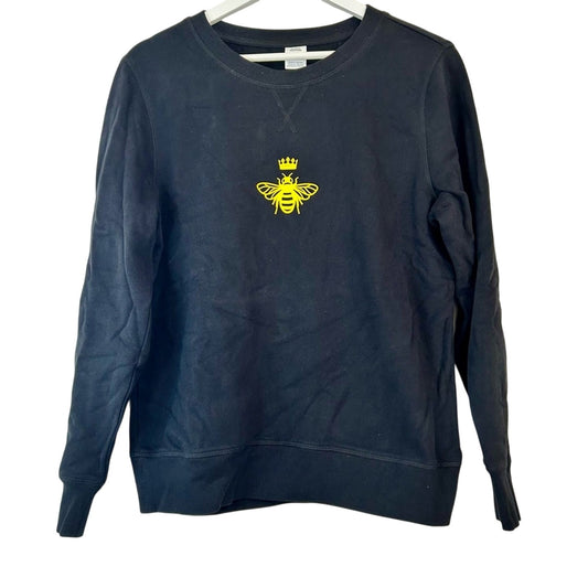 Amazon Essentials Women’s Queen Bee Sweatshirt Black Yellow Size Small FLAW Cute