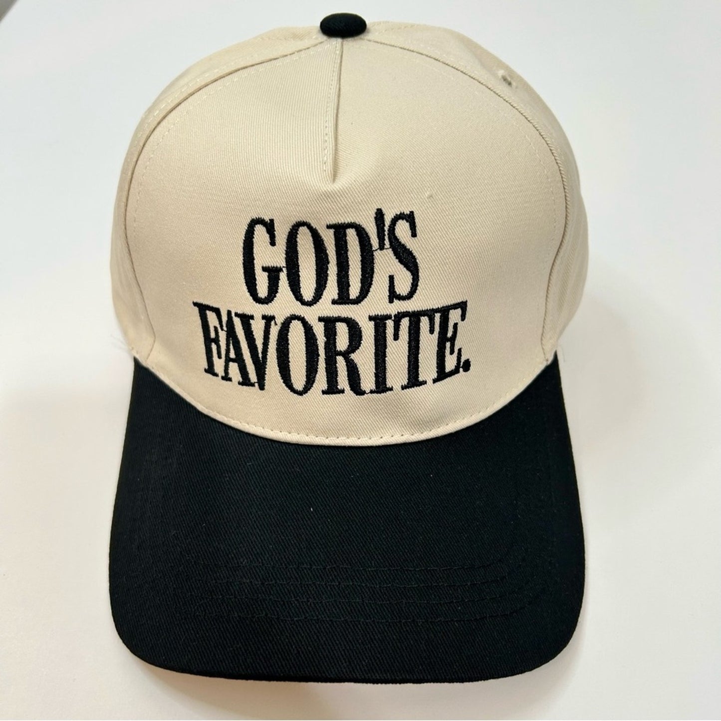 God’s Favorite Women’s Two Tone Canvas Cotton Baseball Hat Cap Tan Black New