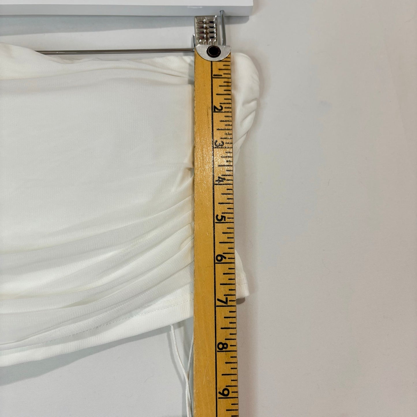 Halara Women’s Ruched Bandeau Tube Top White Size Small NWT Summer Feminine Girly