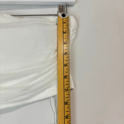 Halara Women’s Ruched Bandeau Tube Top White Size Small NWT Summer Feminine Girly