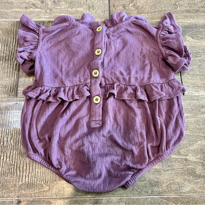 Kate Quinn Infant Girls Ruffle Modal Bubble Romper Purple Size 3-6 M NWT Neutral
