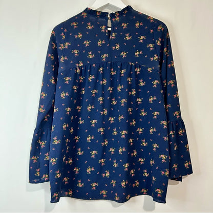 Orange Creek Women’s Long Sleeve Floral Blouse Blue Size Medium Used Cute Girly