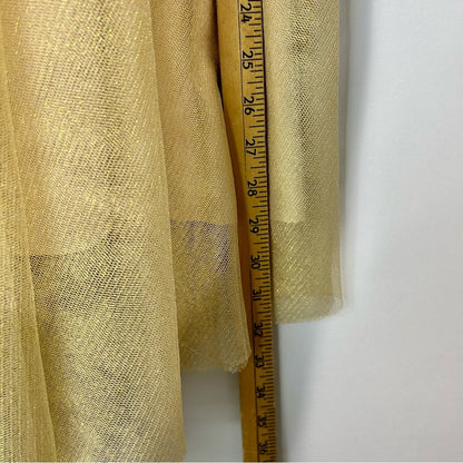 Ele Story Women’s Shimmer Tulle Lined Midi Skirt Gold Size Small EUC Girly Flowy