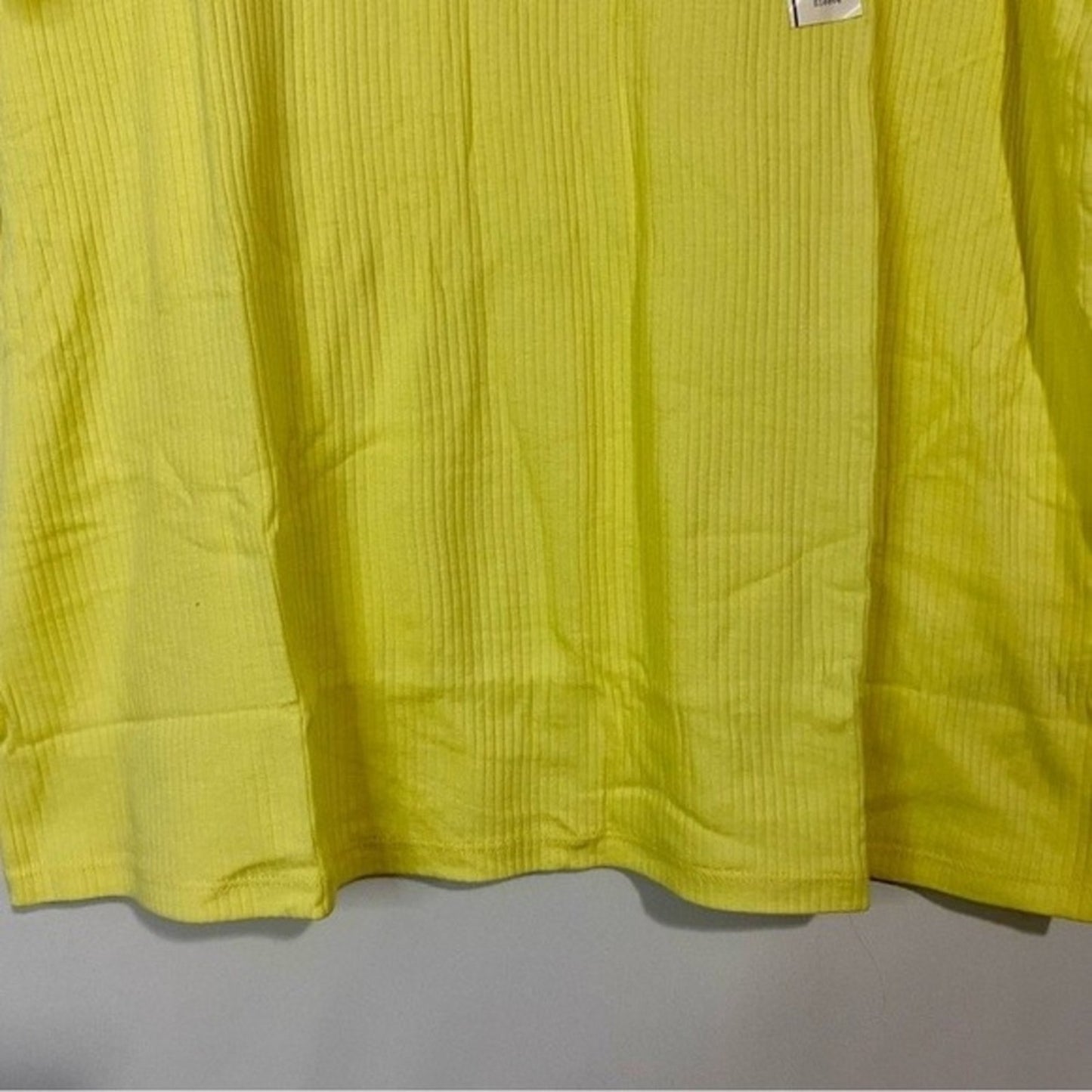 A New Day Women’s Plus Size Round Neck Ribbed Short Sleeve T Saffron Yellow NWT