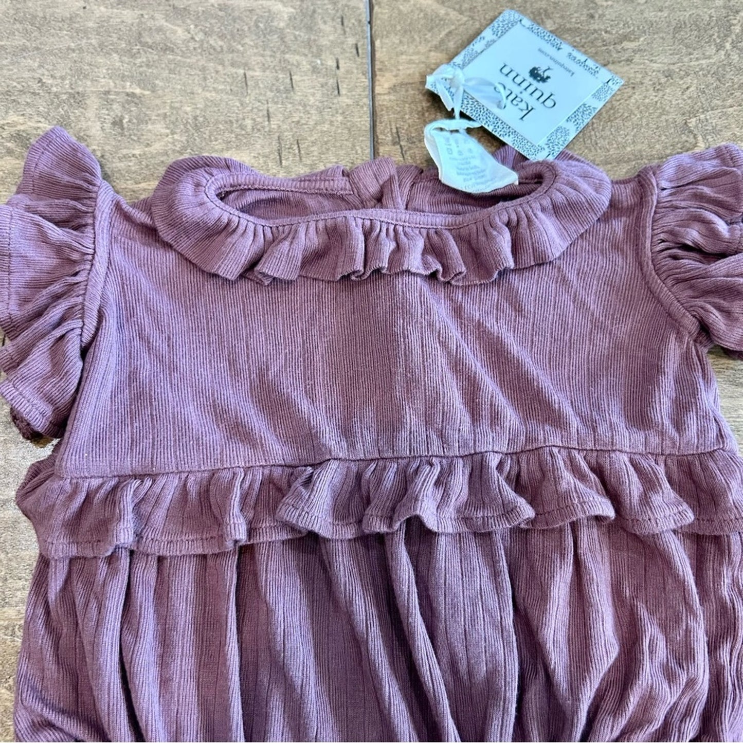 Kate Quinn Infant Girls Ruffle Modal Bubble Romper Purple Size 3-6 M NWT Neutral