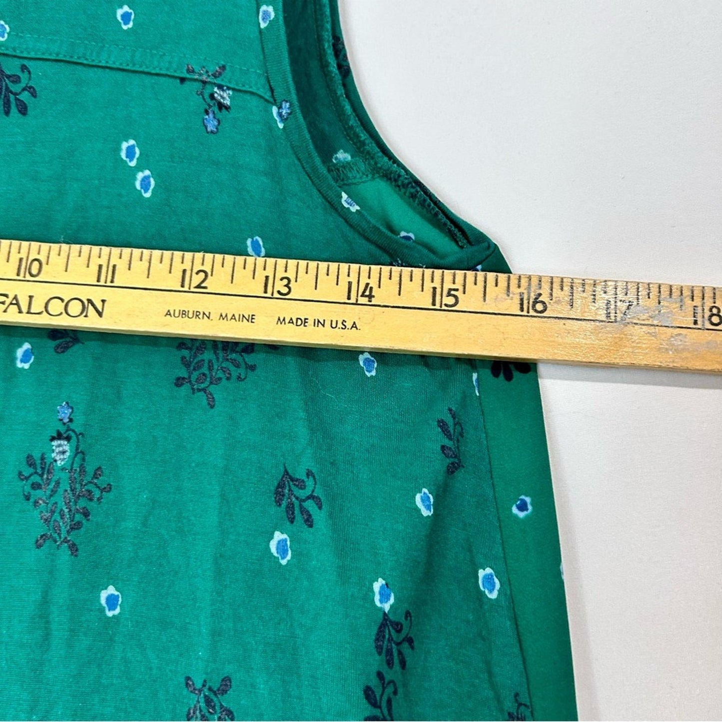 Ann Taylor Loft Women’s Sleeveless Print Knit Front Pleated Back Tank Green XS