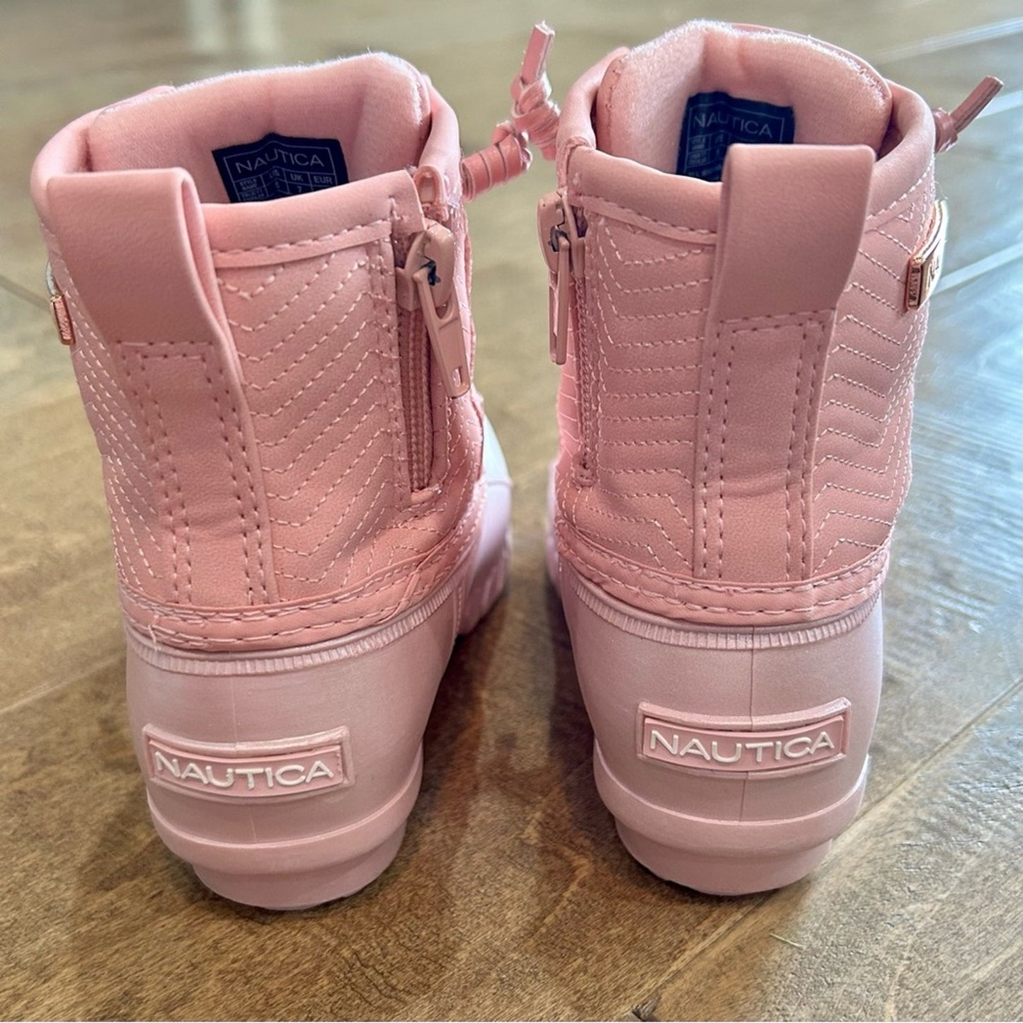 Nautica Girls Truett Toddler Duck Boots Pink Shimmer Size 8 NEW Cute Girly Fall
