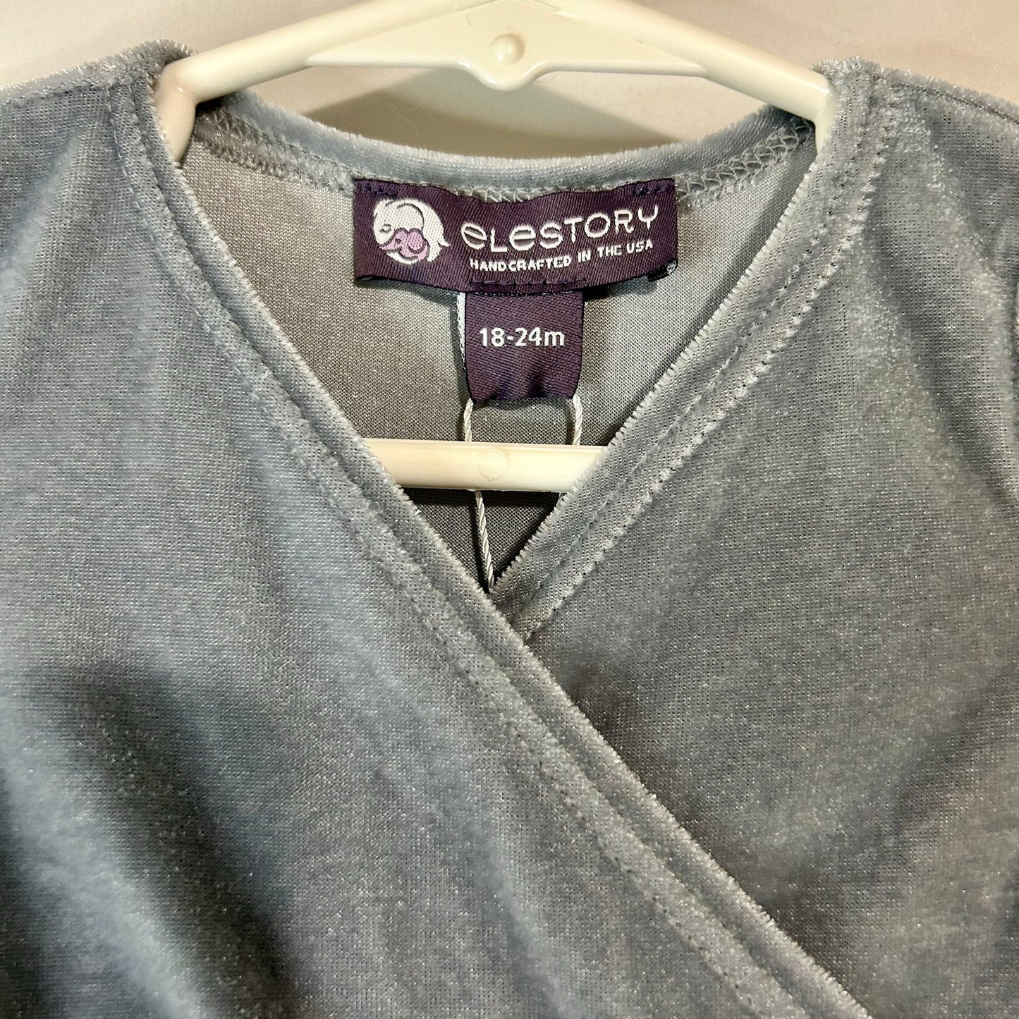 EleStory Toddler Girls Story Ballroom Dress Blue 18-24M NWT Velour Snowflake